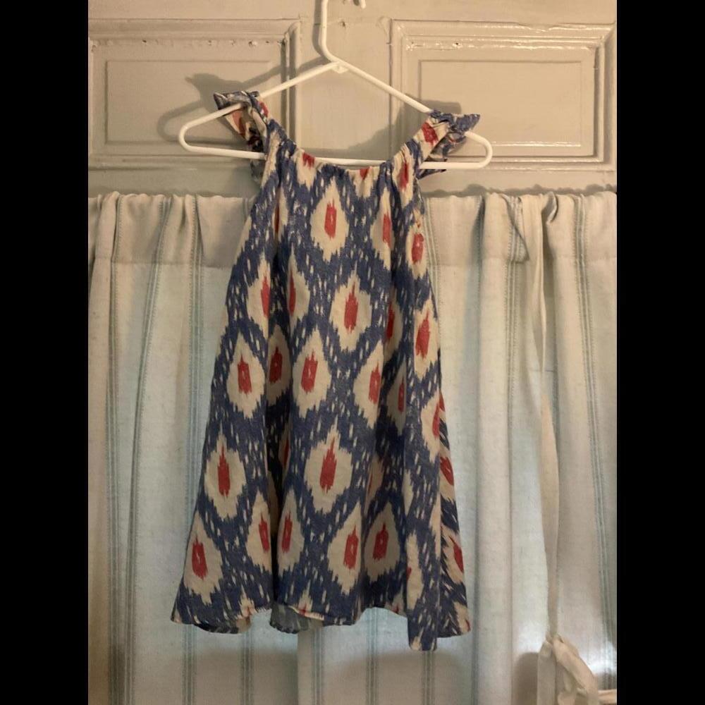 Little Girls Crewcut Ikat Linen Blend Sundress Size 6